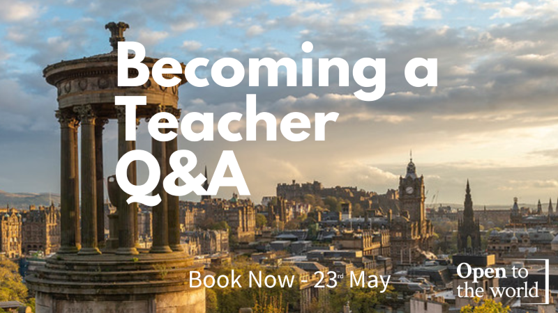 Ask all your questions about becoming a teacher to our students and alum on May 23! Join our online session about our #PGDE Secondary and #MScTLT programmes #BecomingaTeacher Q&A Register: edin.ac/41MF5od