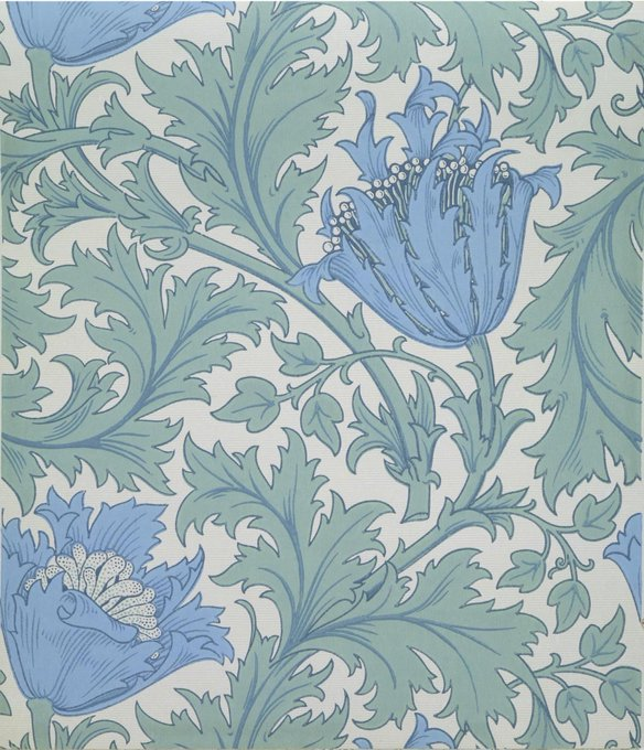 EveryMorris's tweet photo. Chronological Order, Pattern 119:

"Anemone", probably late nineteenth century
Wallpaper
J.H. Dearle

Image: V&amp;A https://t.co/CHNTik38Kw