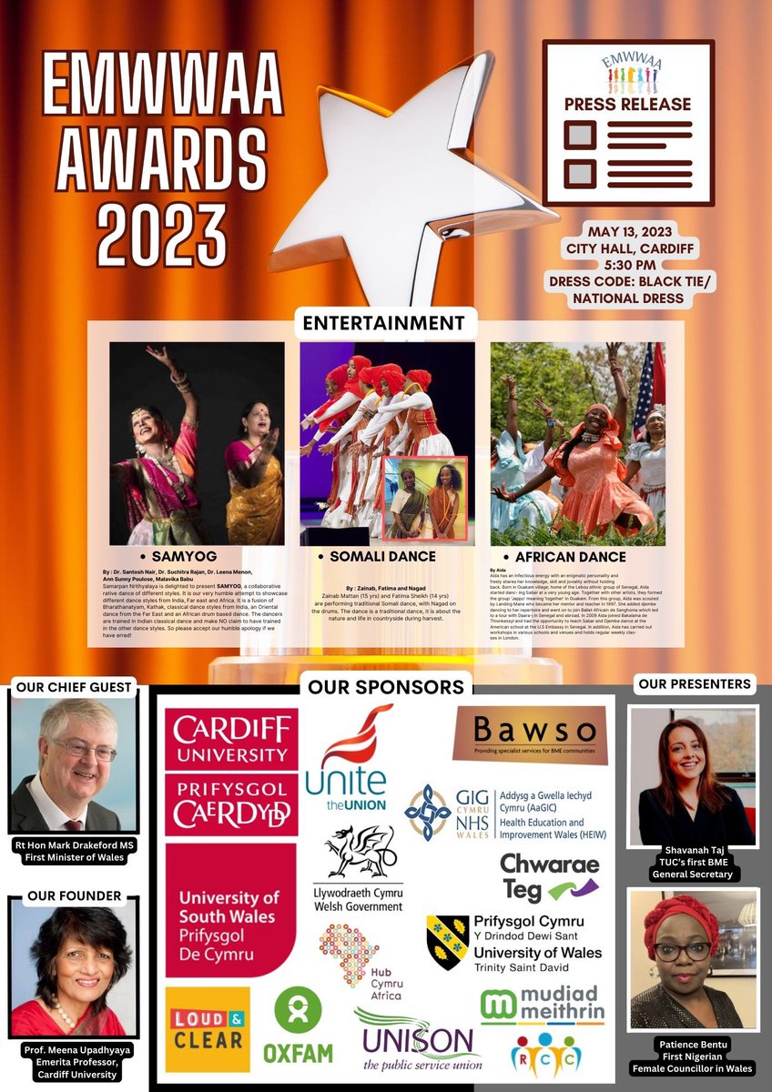 EMWWAA_'s tweet photo. Join us for the EMWWAA Award Ceremony on May 13 2023. A record of high number of winners this year, outstanding international dancers, accompanied by mouth-watering food by the Award Winning Chef.
PR & MARKETING : @priscean
#emwwaaawards2023 #pressrelease #awardsceremony https://t.co/ysEDVV61Sg