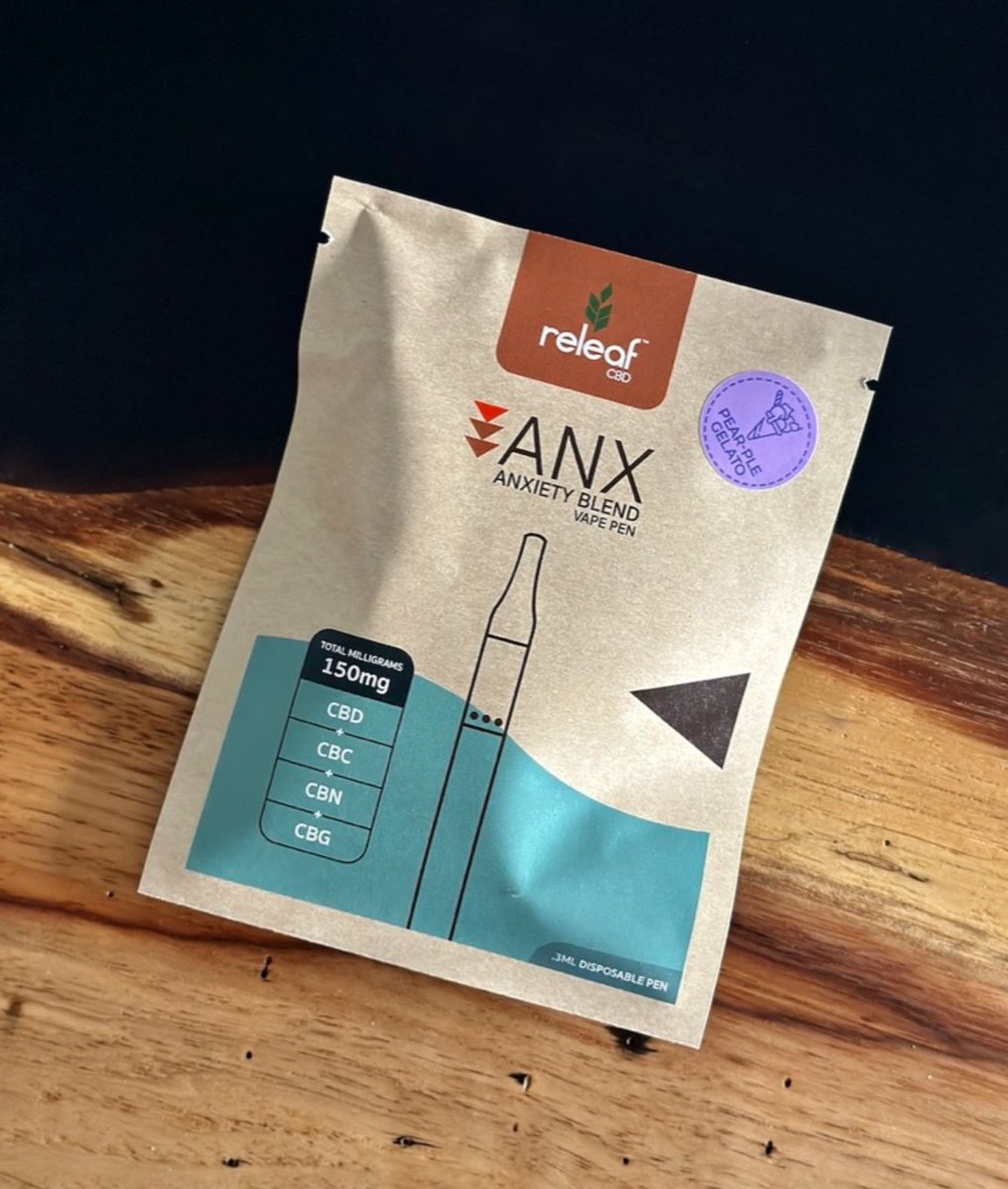 Stressed? Anxious? The ANX anxiety blend vape pen is here to help! Our therapeutic terpene blend promotes relaxation, while maintaining focus. Contains 180mg CBD, 50mg CBC, 10mg CBN, and 10mg CBG. THC free and lab tested. #CBD #CBG #CBC #CBN #vapepen #anxietyrelief