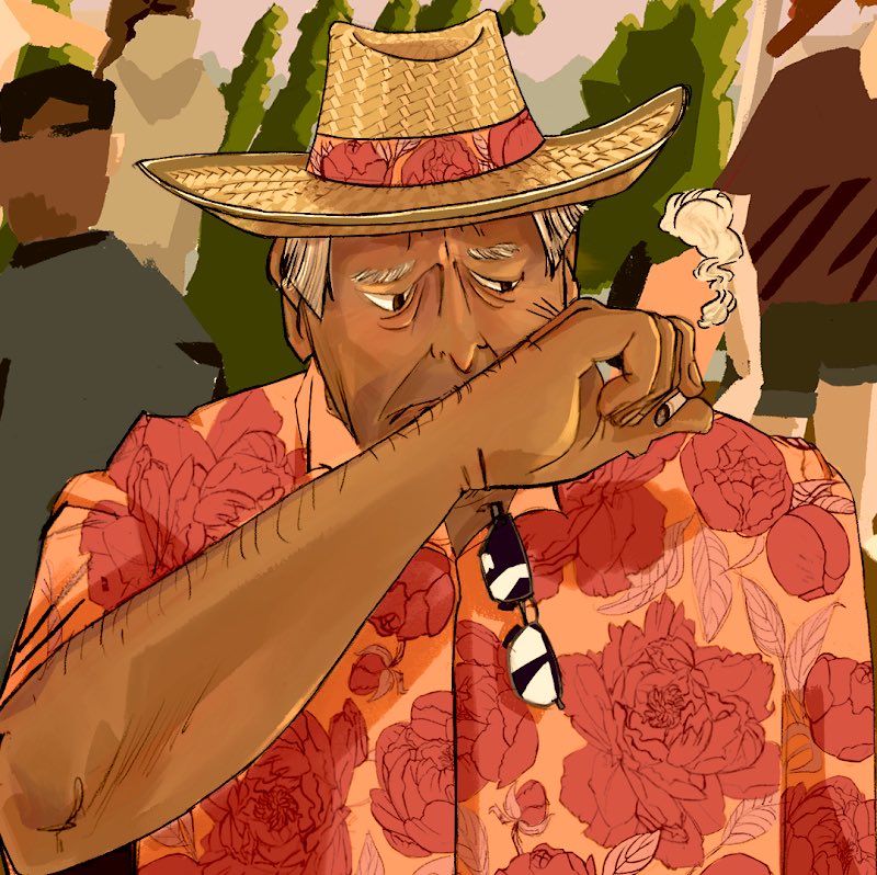 Man coughing &amp; smoking. Will try to sculpt this later