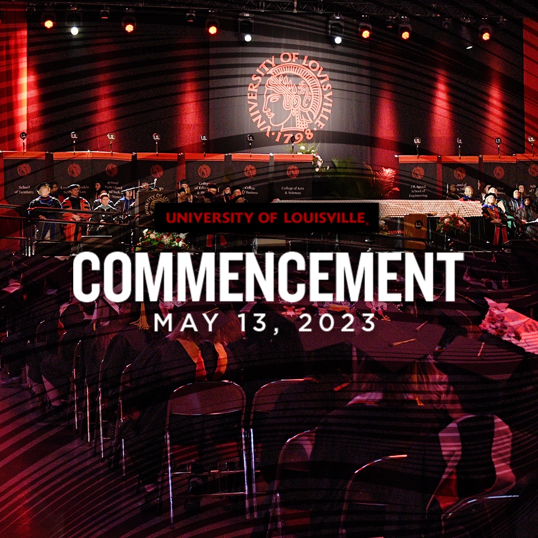 University of Louisville (@uofl) on Twitter photo It's commencement week, Cards! Congratulations to our #UofLGrads2023! 🎓🎉
Saturday's ceremonies will take place at the <a href="/kfc_yumcenter/">KFC Yum! Center</a> and will be broadcast live at uofl.edu/livestream.
Read more at uofl.me/3VOt1QU It's commencement week, Cards! Congratulations to our #UofLGrads2023! 🎓🎉
Saturday's ceremonies will take place at the <a href="/kfc_yumcenter/">KFC Yum! Center</a> and will be broadcast live at uofl.edu/livestream.
Read more at uofl.me/3VOt1QU