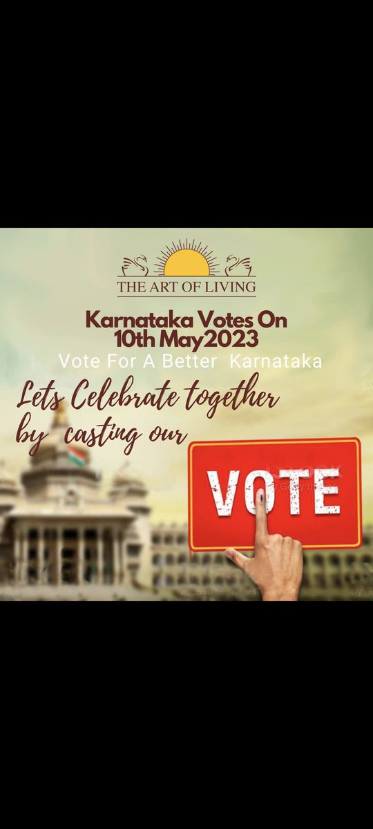 rishikamaljha's tweet photo. Your vote can make a difference. Let's come together and create positive change in 
our communities and our world
#VoteForBetterKarnataka 
#ArtOfLiving 
#MyVoteMyChoice https://t.co/h4b3OMI5eZ