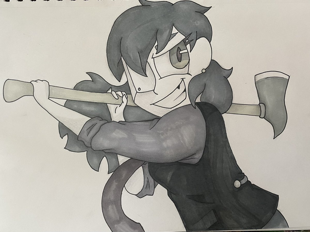 WayWillis's tweet image. I have lots of old drawings I should post.
I colored this and someone suggested to add blood.