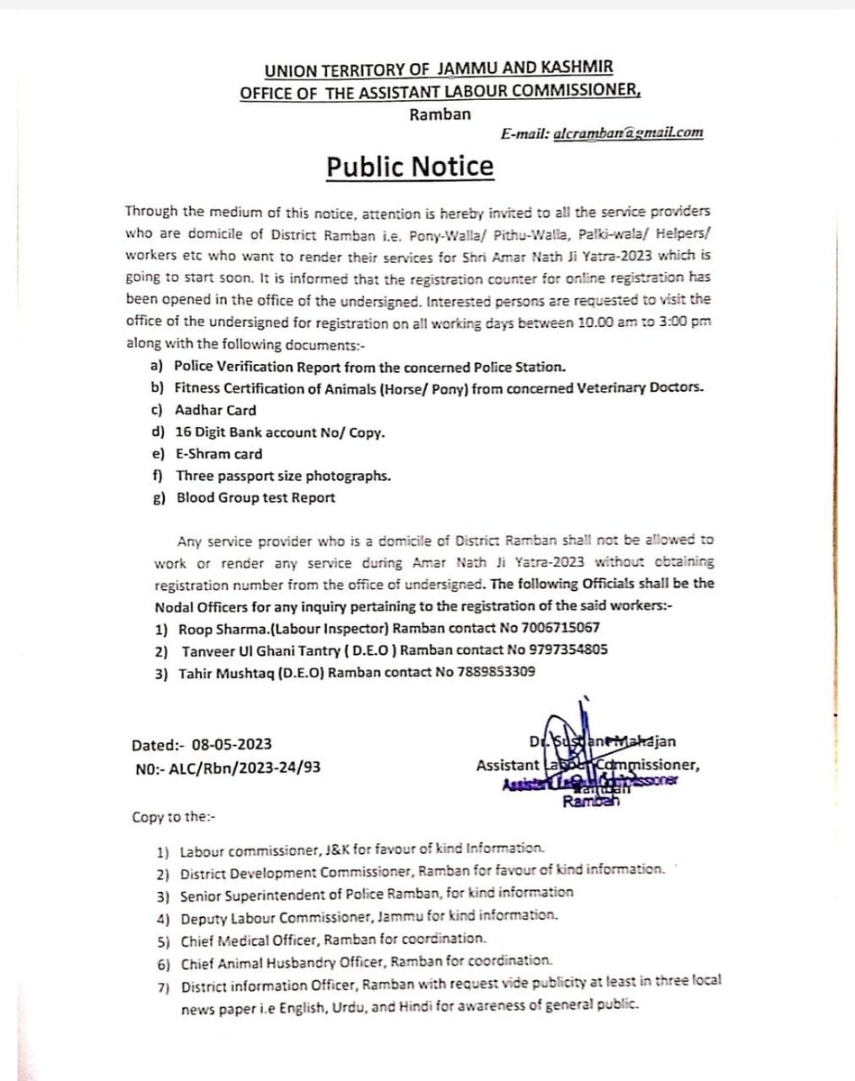 Assistant Labour Commissioner Ramban tweet media
