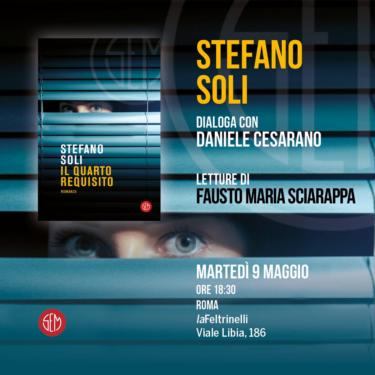 Martedì 9 maggio Stefano Soli presenta il suo ultimo romanzo "Il quarto requisito" - romah24.com/trieste-salari…