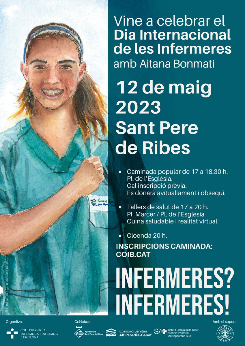 infadimed's tweet photo. Divendres 12 de maig us esperem a Sant Pere de Ribes per celebrar el Día Internacional de les Infermeres . Suma' t a la caminada i a les sorpresa de salut @Coral_Barcelona #APMetroSud 👩‍⚕️👨‍⚕️🏥 https://t.co/uFsfaCytdq