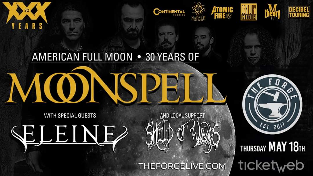 Experience our live show in person in Joliet next week!  May 18th we will be taking the stage with <a href="/EleineOfficial/">ELEINE</a> and <a href="/moonspell/">Moonspell</a> - it will be a night to remember. We can't wait!

To support our band directly, and avoid processing fees, make sure to DM us for tickets!