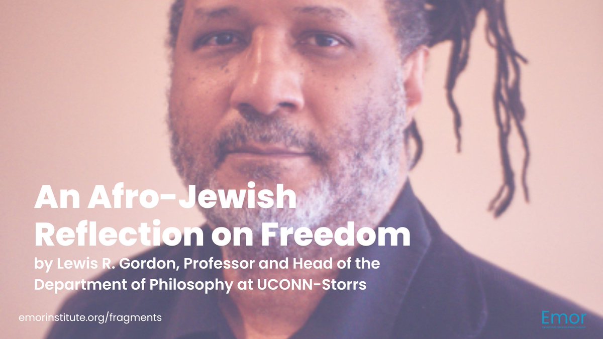 "Just as my thought is informed by my experiences of living as a Black man, it is also informed by those of living as a Jew," Professor @lewgord writes for Emor Institute's Fragments.

Read the full piece here: bit.ly/3M5XhmQ