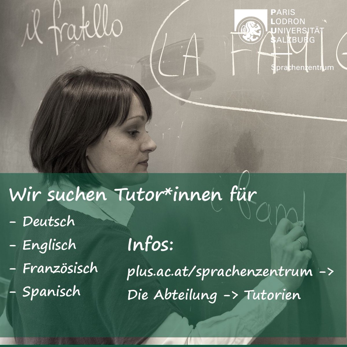 Wir suchen noch Tutor*innen für das kommende Semester! - Selbstständige Unterrichtstätigkeit für 1 Stunde pro Woche in enger Absprache mit den Lektor*innen des Kurses. Infos: t1p.de/h4dli
@PLUS_1622 <a href="/plustrack_/">PLUSTRACK - Das Community-Programm der PLUS</a> #sprachkurse #tutorium #sprachunterricht