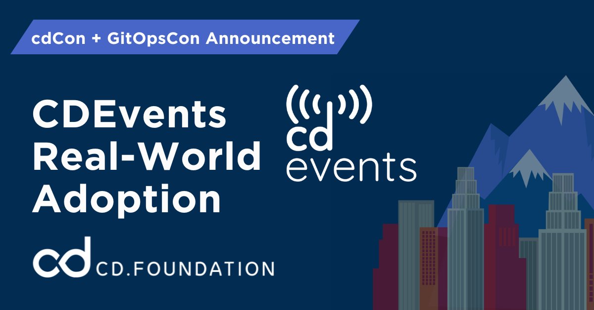 [NEWS from #cdCon + #GitOpsCon]  

Communities and organizations adopting <a href="/_cdevents/">CDEvents</a> to achieve interoperability and enable scalability &amp; observability for their CI/CD pipelines.
🔹<a href="/jenkinsci/">Jenkins</a>
🔹<a href="/spinnakerio/">Spinnaker</a>
🔹<a href="/tektoncd/">tektoncd</a>
🔹@Testkube_io

Read more: hubs.la/Q01N-XQk0