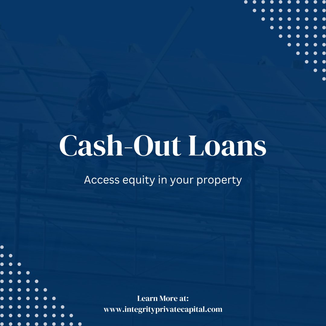 Don't let lack of funding stand in your way of taking your real estate investments to the next level! Cash-Out loans may be the solution you've been searching for. 

#CRELender #PrivateLender #PrivateLending #HardMoneyLoans #HardMoney