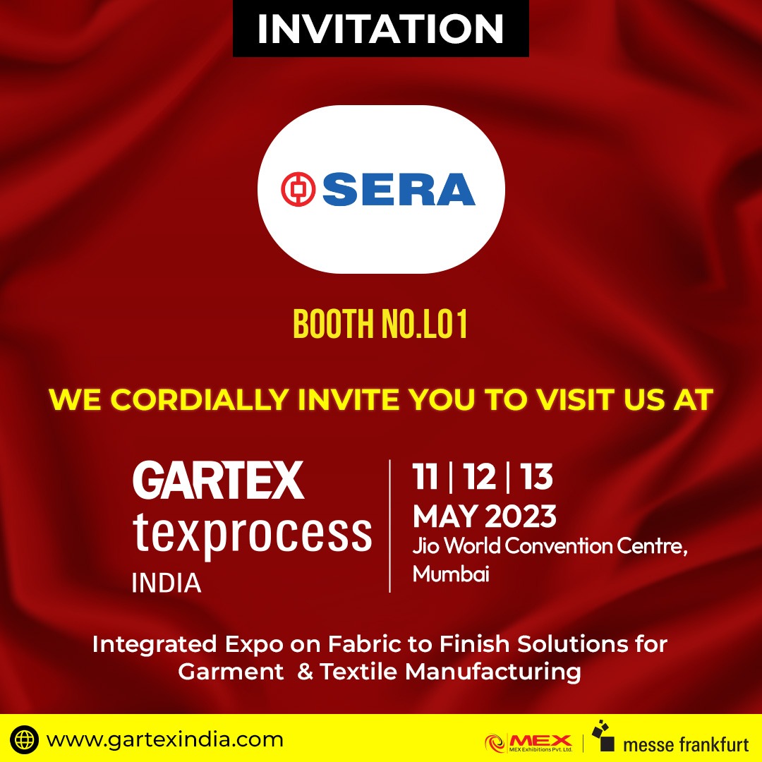 serasewing's tweet image. SERA SEWING MACHINES Invites you to visit our *Stall No.L01* at *Gartex Texprocess India* to discover &amp;amp; source the latest garment and textile manufacturing technologies. Meet us from *11 - 13 May 2023 at Jio World Convention Center, Bandra Kurla Complex,

See You At The Show!