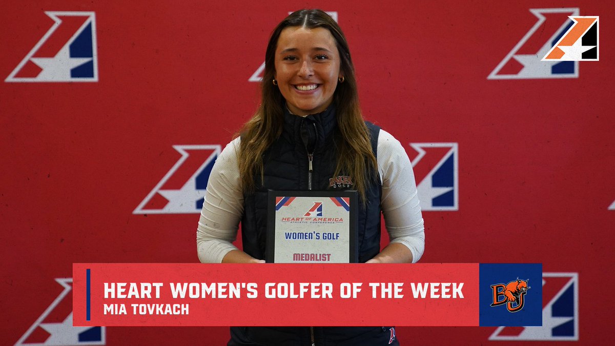 WOMEN'S GOLF, Congratulations to 2023 Heart Champion, Mia Tovkach of <a href="/BakerAthletics/">Baker Athletics</a> on her selection as the final Heart Women's Golfer of the Week of the season! 

heart.prestosports.com/sports/wgolf/2…