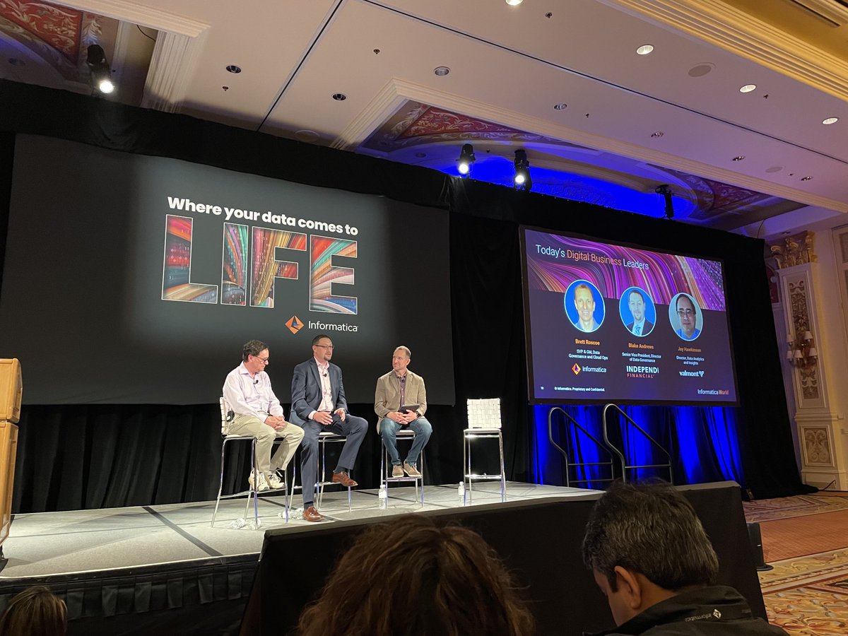 bigdatamom's tweet image. Look at the impact and take small steps, says @jayhawkinson from Valmont with Brett Roscoe at #InformaticaWorld.