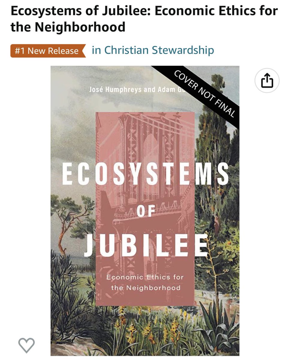 Our new book continues to be the #1 new release in Christian Stewardship. Would you support us by posting a review? <a href="/Adam_Gustine/">Adam L. Gustine</a>  and I appreciate your support!  

Ecosystems of Jubilee: Economic Ethics for the Neighborhood a.co/d/fAqYqI5 <a href="/ZReflective/">Zondervan Reflective</a>