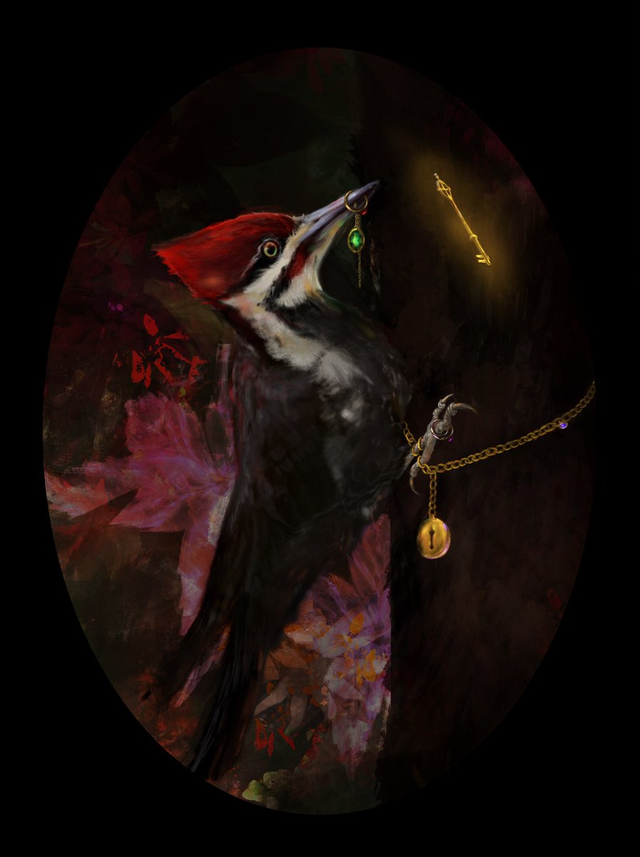 Can we do a BIRD 🐦 🐦‍⬛ 🦜 🦚 themed art appreciation thread? It's finally spring and birds are singing. Here is my pileated woodpecke: 'The Jewel Thief' Available on KO