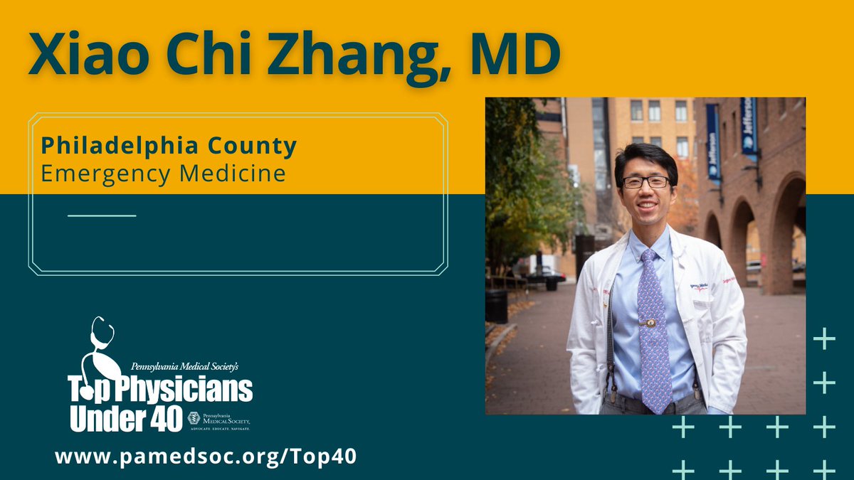 PA Medical Society (@pamedsociety) on Twitter photo Meet Xiao Chi Zhang, MD, a Top Physician Under 40. “Dr. Zhang has already shown exemplary compassion and commitment to medicine while simultaneously demonstrating selfless dedication to our local and national community,” said his nominator. pamedsoc.org/Top40#PAMEDPro… <a href="/TJUHospital/">Jefferson Health</a> Meet Xiao Chi Zhang, MD, a Top Physician Under 40. “Dr. Zhang has already shown exemplary compassion and commitment to medicine while simultaneously demonstrating selfless dedication to our local and national community,” said his nominator. pamedsoc.org/Top40#PAMEDPro… <a href="/TJUHospital/">Jefferson Health</a>