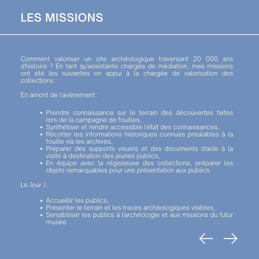 mpe_p3's tweet photo. 👉Cette semaine, focus sur deux projets menés en alternance !

🏛️Estelle est assistante chargée de médiation au Service archéologique interdép. 78/92 et a suivi le projet de portes ouvertes du chantier de fouilles du futur musée du grand siècle de Saint-Cloud! Ses missions : https://t.co/yX6PJ5YG3h