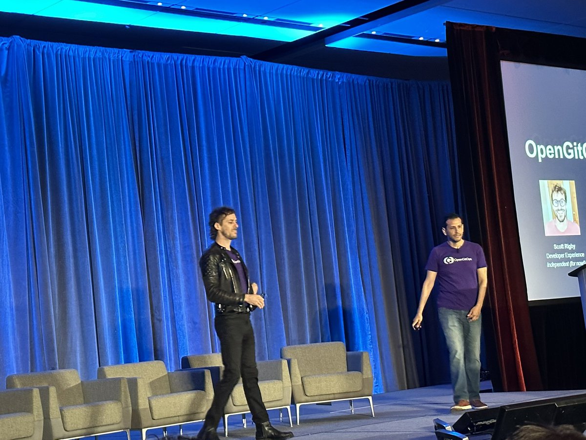 JenInnovate's tweet image. .@r6by  and @christianh814 give a State of the Union around @OpenGitOps at #CDCon and #GitOpsCon. #gitops #opensource #cd @redhatopen #vancouver #redhat