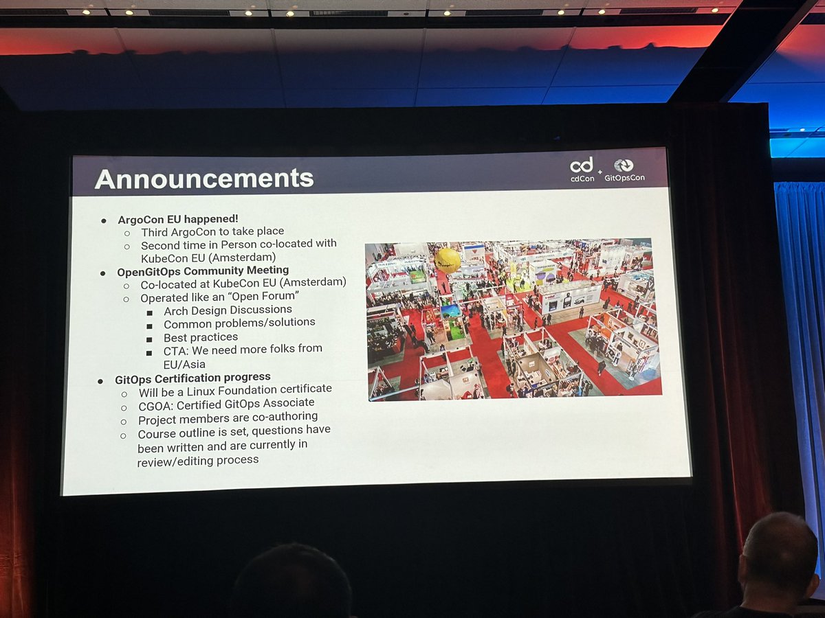 JenInnovate's tweet image. .@r6by  and @christianh814 give a State of the Union around @OpenGitOps at #CDCon and #GitOpsCon. #gitops #opensource #cd @redhatopen #vancouver #redhat