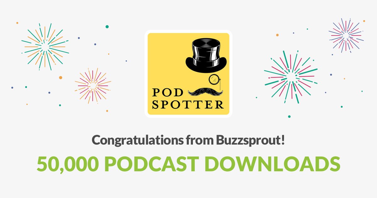 Congrats to our podcast team on 50k! <a href="/ThePodSpotter/">Pod Spotter</a>