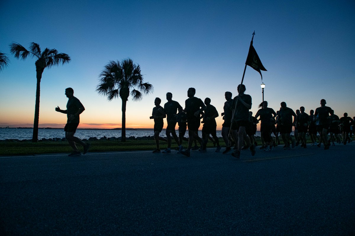 USSOCOM's tweet image. USSOCOM kicked off #SOFweek23 with a morning formation and 3-mile run on MacDill Air Force Base, Florida.
#People #Win #Transform