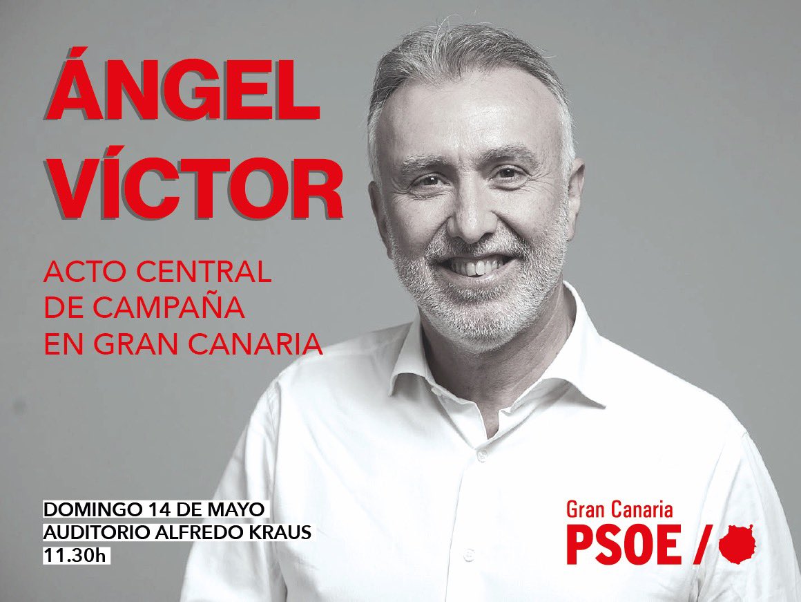 psoegc's tweet photo. 🌹Acompáñanos este domingo en el Acto Central de Campaña de ÁNGEL VÍCTOR en #GranCanaria. 

🕥 11.30h

📍Auditorio Alfredo Kraus

¡Te esperamos! https://t.co/FtW1uqM3rE
