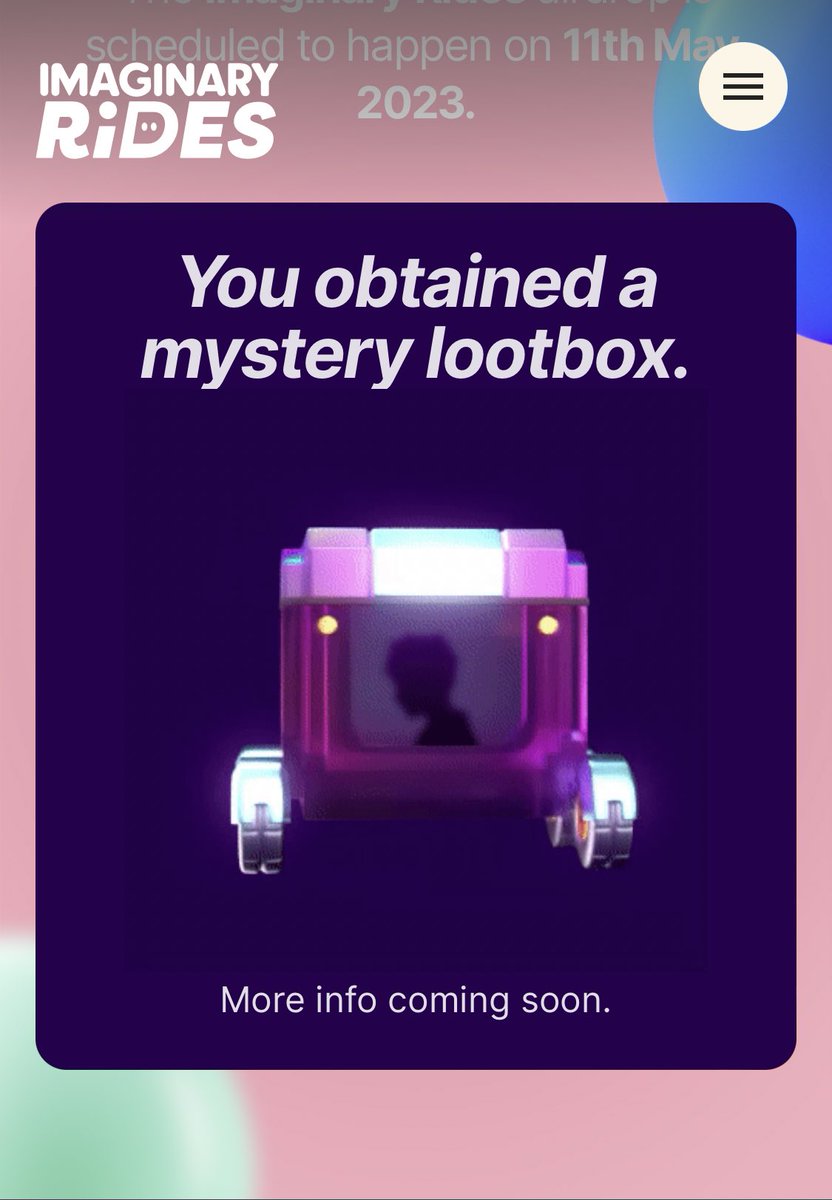 Hey <a href="/Imaginary_Ones/">Imaginary Ones | Bubio.ai</a> looking forward to see what’s inside. 🙌 #ImaginaryRides #mint