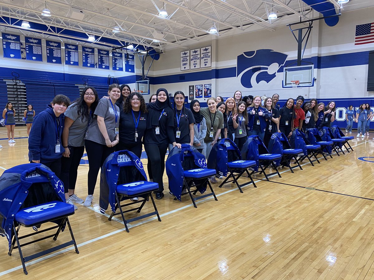 PALs and NHS at the Life Skills Pep Rally this morning. One of the best events of the entire year! 💙🫶🏽