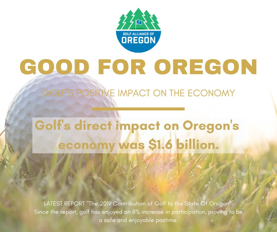 OregonGCSA's tweet photo. May is Oregon Golf Month and golf is goof for Oregon! The latest report, The 2019 Contribution of Golf to the State of Oregon, shows that golf's direct economic impact of $1.6 billion compares favorably with other key state industries such as fishing and wine.
#GolfGoodForOregon https://t.co/bbspDjeR2e