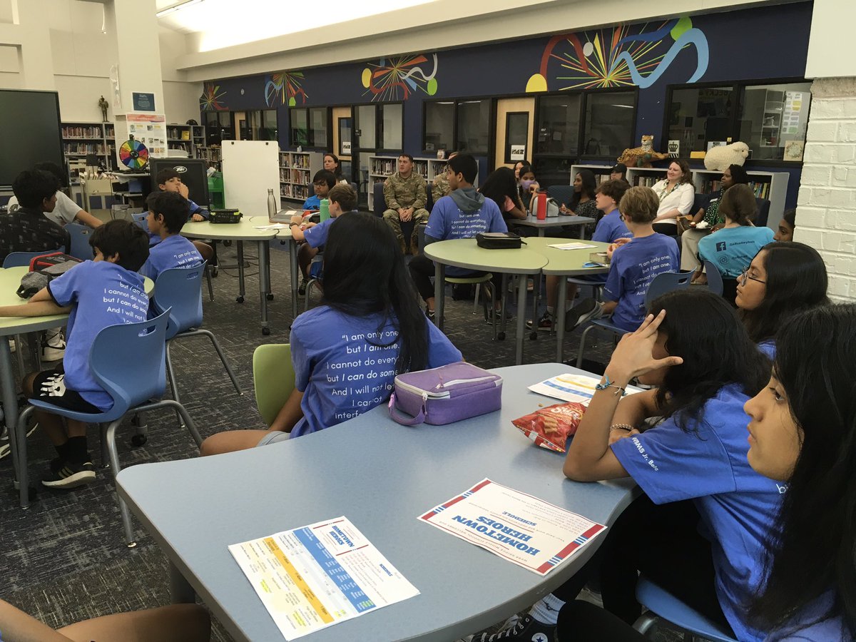 brownatwbms's tweet photo. Hometown Heroes today - adults &amp; student character council members share ways citizens can positively impact local &amp; global communities. @wbms_pta @WBMSprincipal @fulcolibrary @waterisbasic https://t.co/8S7wXWPhb4