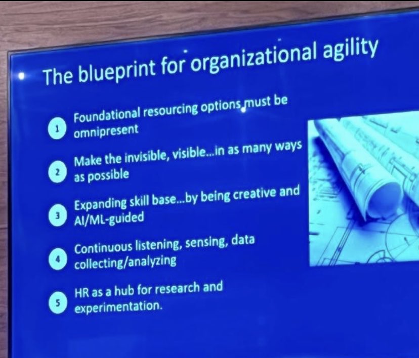 SBGHRTech's tweet photo. Wanted to re-share the Blueprint for #OrgAgility that was part of my talk at #unleashamerica along with @GXTAdvisors partner @PeteTiliakos.
We will also be doing a web talk on this very soon, sharing all the thinking that underpins each bullet point as well as related trends. https://t.co/1w5chZO6hi