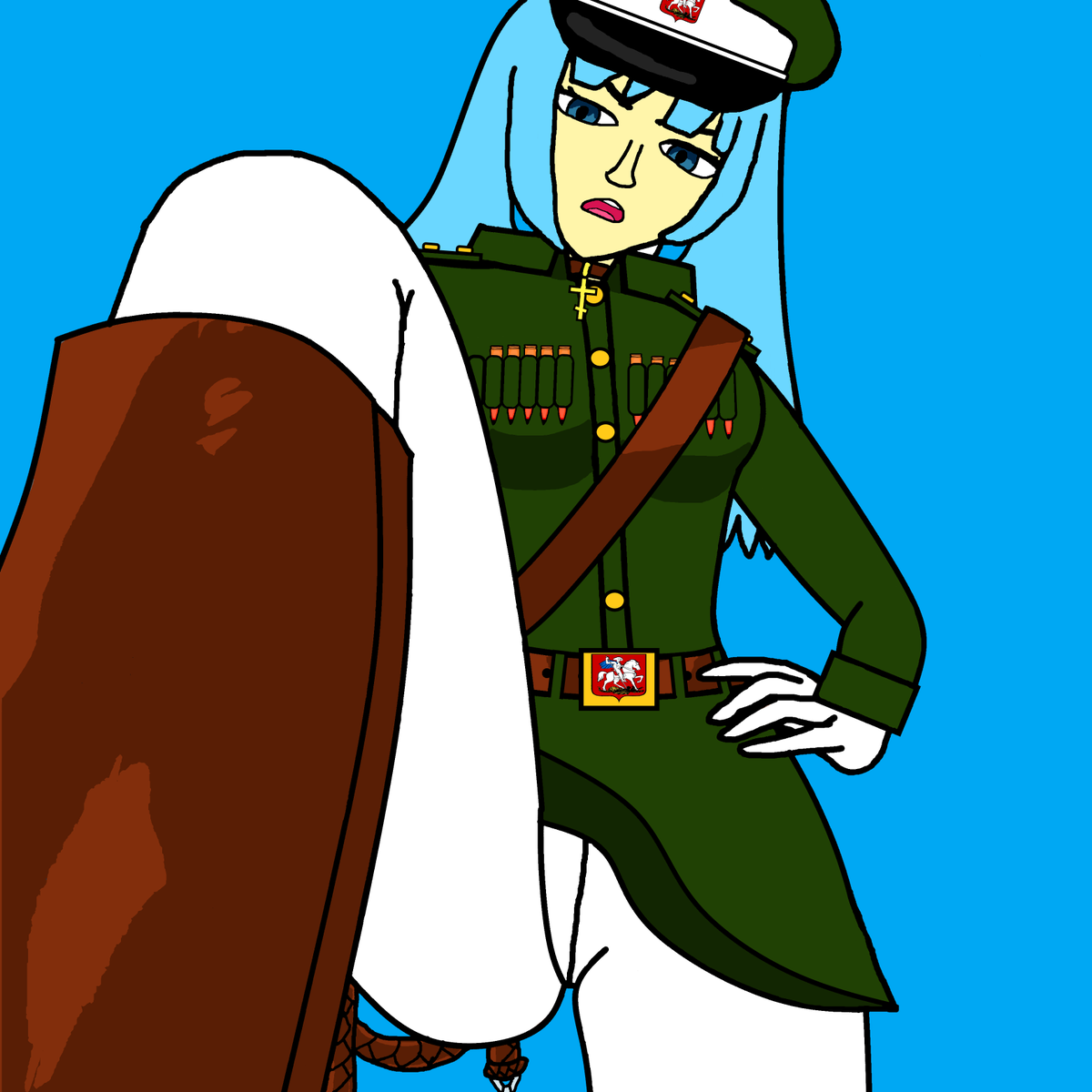 mavkayuri's tweet photo. This is Lobasta Rinatа . call sign #RKNtyan. she is White moskalytsya but she calls herself and followers of the ROC sect "Cossack Atoman". #oc #dtyschallenge #digitalart #art #illustration #giveawayukraine #treid #drawing #artofinstagram #artwort #girl #lobasta #sketch https://t.co/8oNsxisAmk