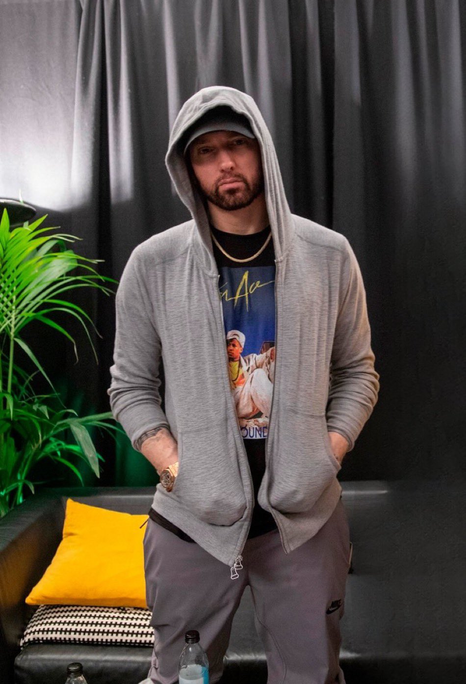 Eminem top grey hoodie
