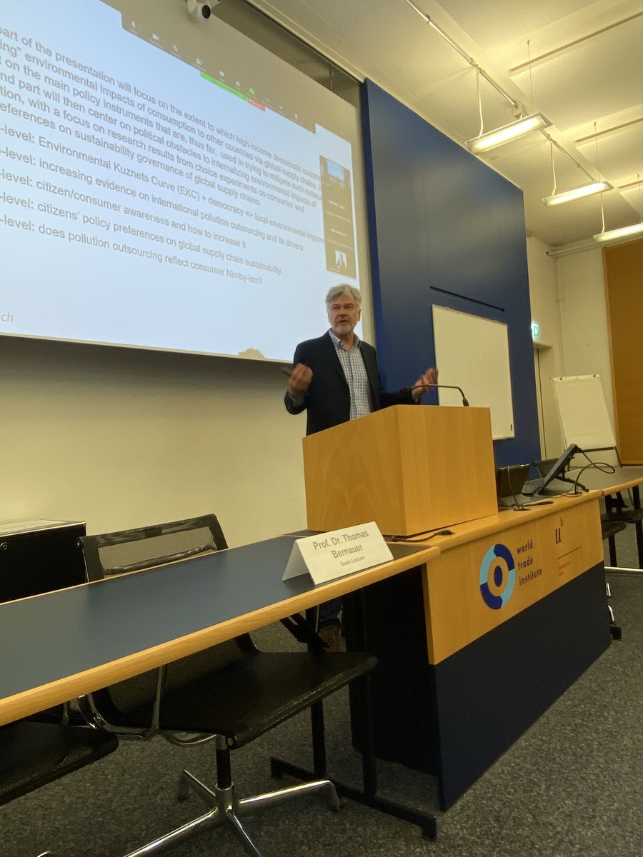 Many thanks <a href="/bernauereth/">Thomas Bernauer</a> for your stimulating talk based on your research contributions in the field of « Sustainability Governance of Global Supply Chains » &amp; for engaging with our students at <a href="/WTIunibe/">World Trade Institute (WTI)</a> 🙏🏻