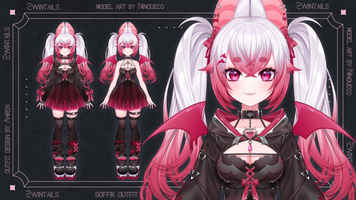 2wintails's tweet photo. Revealing the full design of my new outfit and model!𓆩♡𓆪
Outfit: @ahrgl64 
Model art: @ninoueco 
Rigging (in progress): @2wintails https://t.co/iRBcJpPM8E