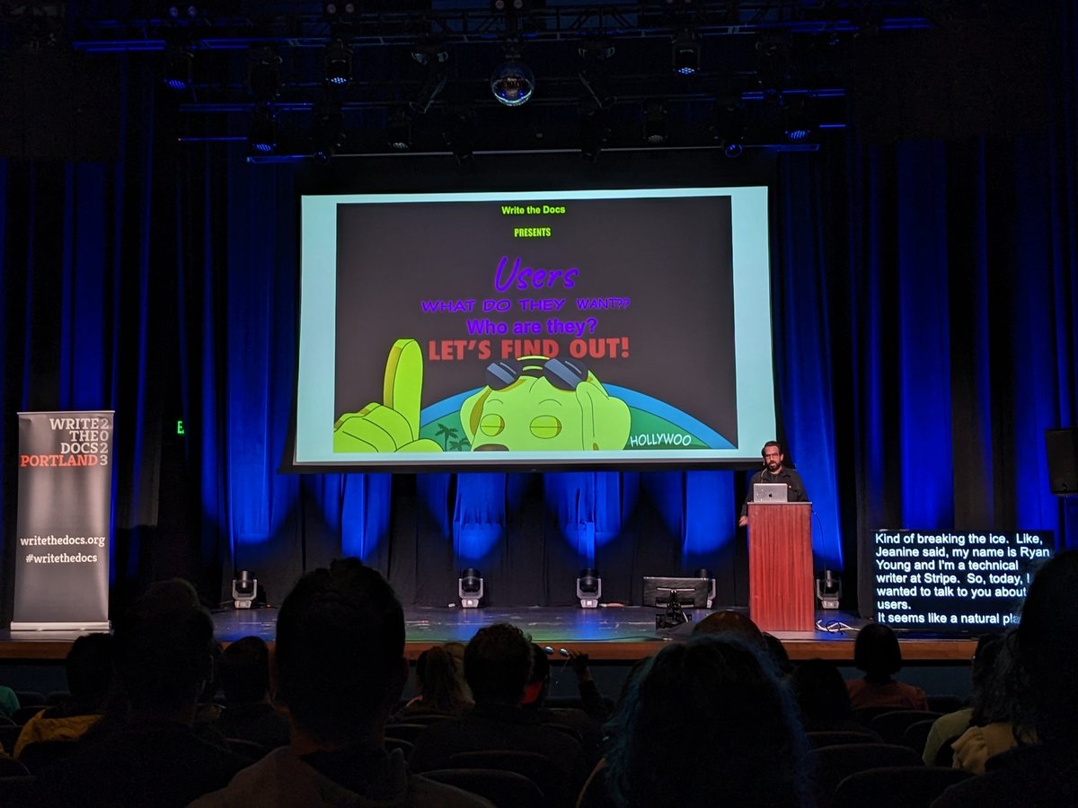 ALadyJewel's tweet image. Ryan Young is taking #WriteTheDocs on a Stripe user journey

from &quot;I want to get paid&quot; 
through &quot;I want to set up a subscription service&quot;
to &quot;get in loser, we&apos;re  going shopping.&quot;