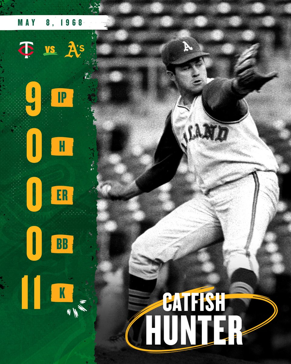 Oakland A's on X: #OTD in 1968, Catfish Hunter threw the ninth