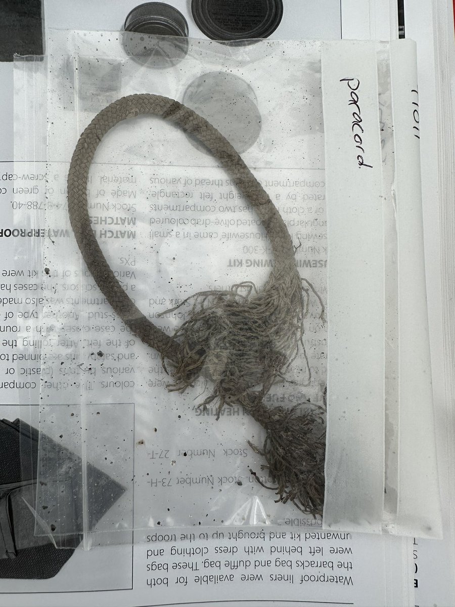 Some splendid discoveries from site now mouth harp - sewing kit scissors - US helmet buckle and… parachute cord!! The two hits look gorgeous too. Almost there with <a href="/thetimeteam/">Time Team</a> ! #Archaeology #veterans #wellbeing