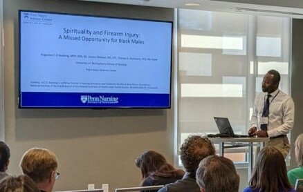 UPenn Hillman Scholars (@hillmanupenn) on Twitter photo UPenn Hillman Scholar Cassis Boateng presented "Spirituality and Firearm Injury: A missed Opportunity for Black Males" at SAVIR 2023. Read more about the conference here: bit.ly/42wZi0Q
<a href="/realcassis/">Augustine Boateng, MPH π¬ππΊπ²π΄σ §σ ’σ ³σ £σ ΄σ Ώ</a> <a href="/PennNursing/">Penn Nursing</a>
#Nursing #injury #spirituality UPenn Hillman Scholar Cassis Boateng presented "Spirituality and Firearm Injury: A missed Opportunity for Black Males" at SAVIR 2023. Read more about the conference here: bit.ly/42wZi0Q
<a href="/realcassis/">Augustine Boateng, MPH π¬ππΊπ²π΄σ §σ ’σ ³σ £σ ΄σ Ώ</a> <a href="/PennNursing/">Penn Nursing</a>
#Nursing #injury #spirituality