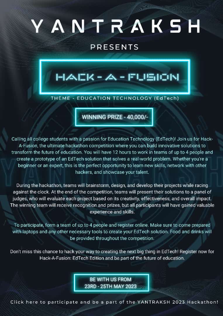 techaus_fest's tweet photo. To register for   HACK-A-FUSION Challenge , click the link given below 
https://t.co/qffjmOV86O

#techfest #fest #assamuniversity #assam #Trending #challenge #viral #technology #robowar #Competition #hackathon https://t.co/s45W1lzXna