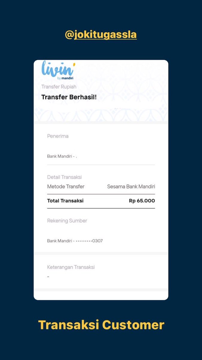 jokitugassla's tweet photo. [Transaksi Customer]

#jokitugas #jokiketik #jokitugaskuliah #jokitugassekolah #jokiketiktugas #jokitugascepat #jokitugasmurah #tugasnumpuk #tugasonline #jokitugasberkualitas #jokitugasketikterpercaya #jokitugassla https://t.co/WQzWdQPA8p