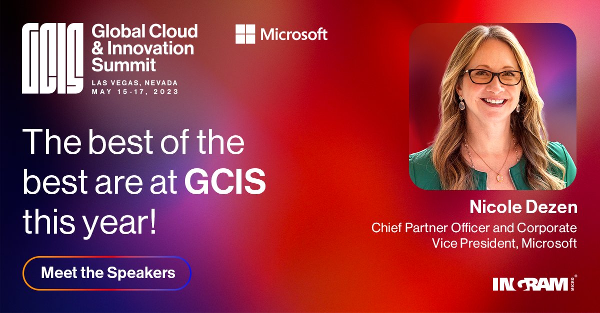 IngramMicroUSA's tweet image. The best of the best are at GCIS this year!

You won’t want to miss Microsoft’s Chief Partner Officer and Corporate Vice President, Nicole Dezen’s keynote speech. 

Visit the official Ingram Micro GCIS website for more: tinyurl.com/2p8r5vba

#IMGCIS23 #IngramMicroGCIS23