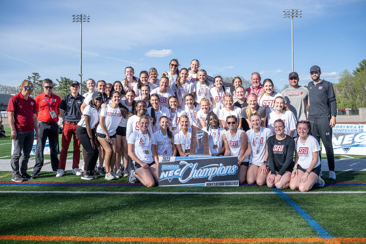 SaintFrancisPA's tweet image. Three-peat NEC Champions!! 🏆 Congratulations to the Women's Outdoor Track and Field Team! #GoRedFlash🔴⚡️