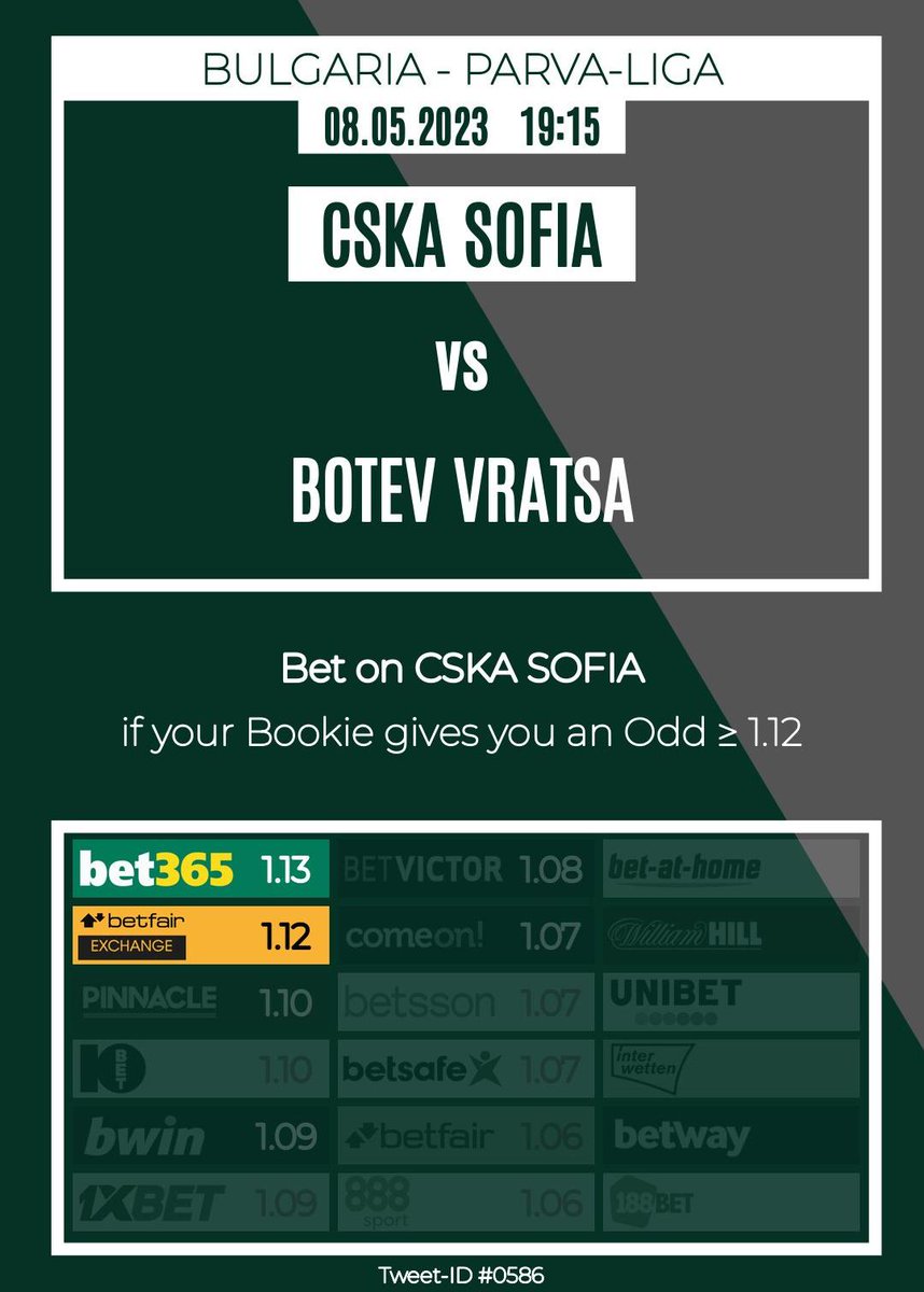 BET NOW! #CSKASofia #BotevVratsa #betting #bets #bet #football #soccer #1xbet #bet365 #williamhill #betfair #bwin #interwetten #tipico #pinnacle #freebets #soccerpicks #picks #bettingtwitter #winningtips #gambling #sportsbetting #bookies #odds #bettingtips