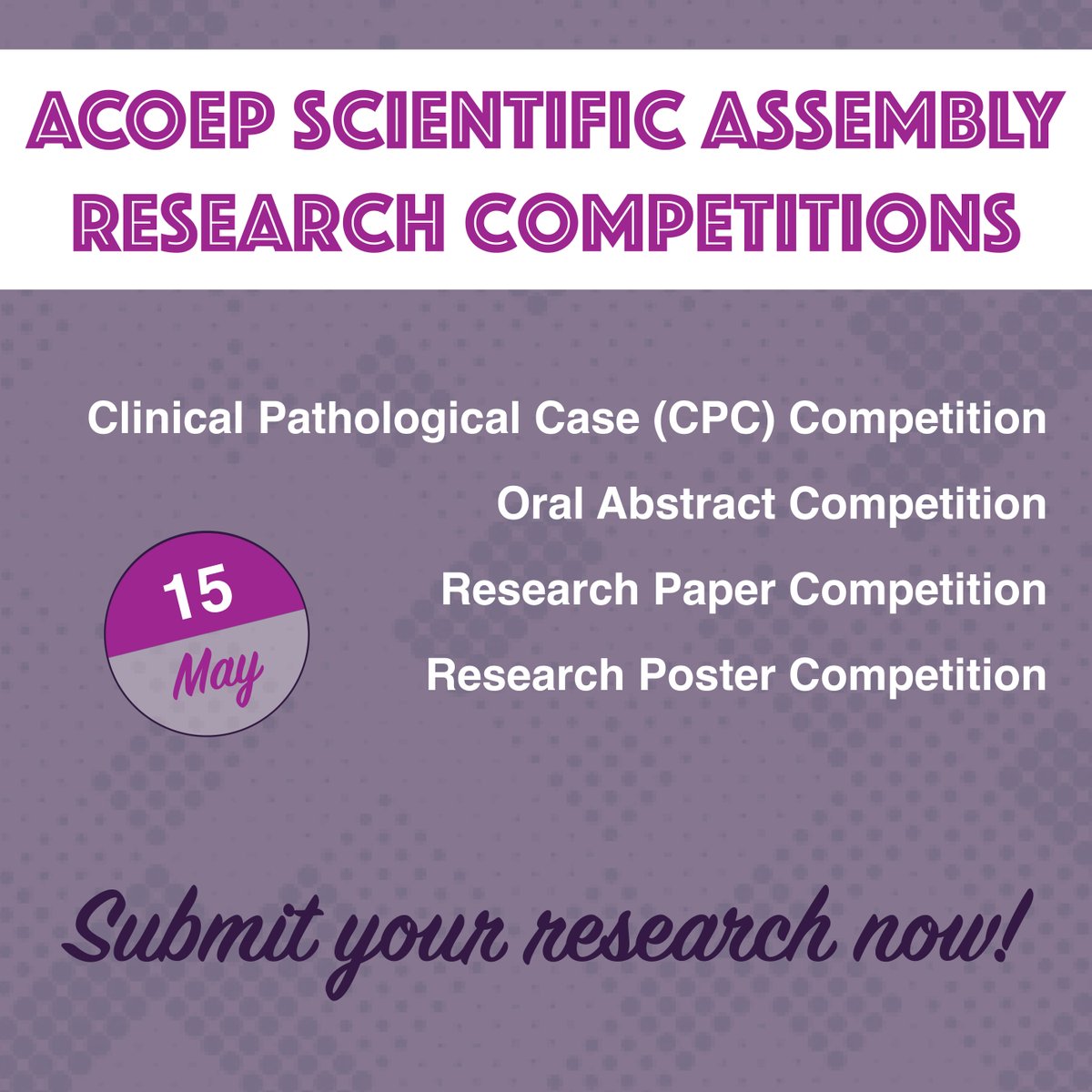 One week left to submit your research! Participate in our research competitions and have the chance to present live and win great prizes! Deadline is May 15th. #ACOEP23 ow.ly/3NXa50O2uu7