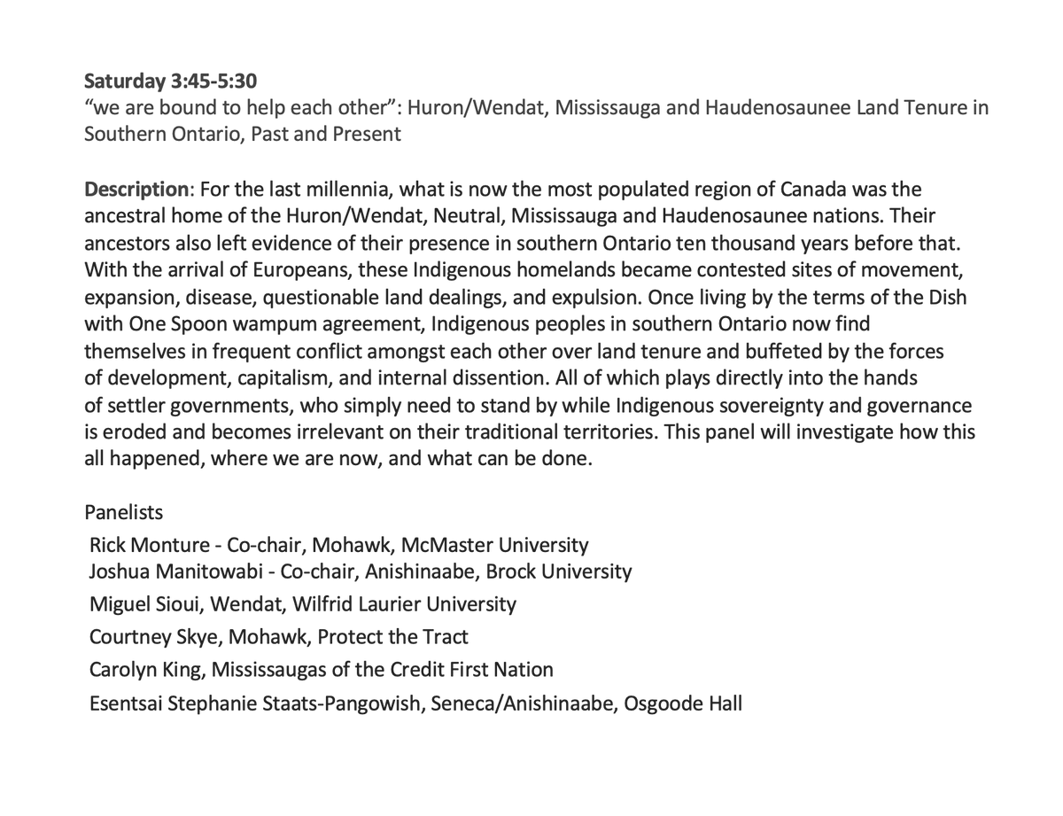 Rob Innes (@innes_rob) on Twitter photo <a href="/NAISA2023/">NAISA2023Tkaronto</a> The Local Host Committee Special Panel #4:
“we are bound to help each other”: Huron/Wendat, Mississauga and Haudenosaunee Land Tenure in Southern Ontario, Past and Present"
@SeeingSpirit <a href="/NAISA2023/">NAISA2023Tkaronto</a> The Local Host Committee Special Panel #4:
“we are bound to help each other”: Huron/Wendat, Mississauga and Haudenosaunee Land Tenure in Southern Ontario, Past and Present"
@SeeingSpirit
