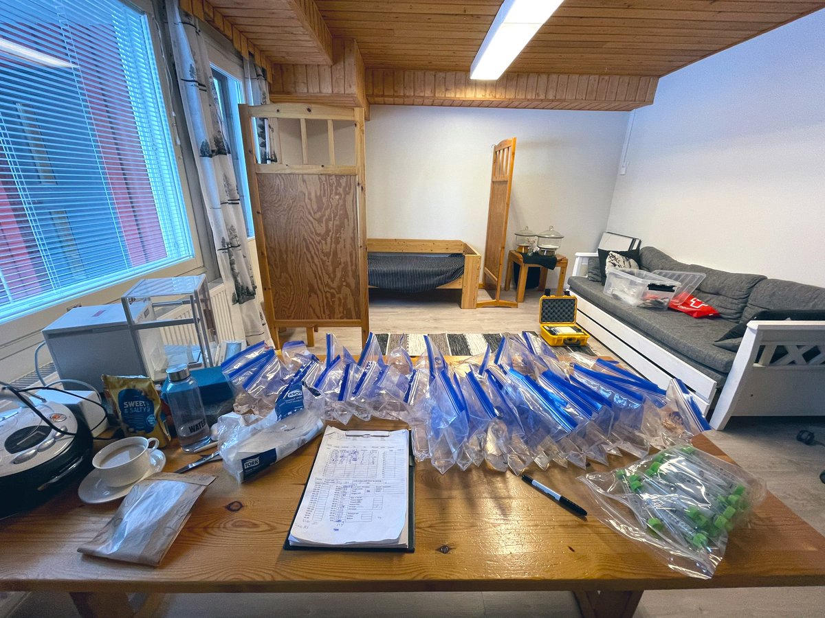 ZSN_Chen's tweet photo. After the #snow survey in #Pallas, I finally learned some real skills in #snowpit digging😆All the work just turned into dozens of vials❄️🧪
Today, another site visit to @OulankaStation to discuss #BoTWU’s water isotope and sap flow measurements🤔Looking forward to summer 2024🥳 https://t.co/wuFU7wiRyn