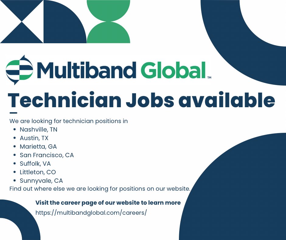 MultibandGlobal's tweet image. Are you or someone you know looking for a job? We are looking for technicians! Our company takes pride in prioritizing employee well-being by providing comprehensive benefits that support work-life balance, ultimately leading to happier employees. 
For more information on…